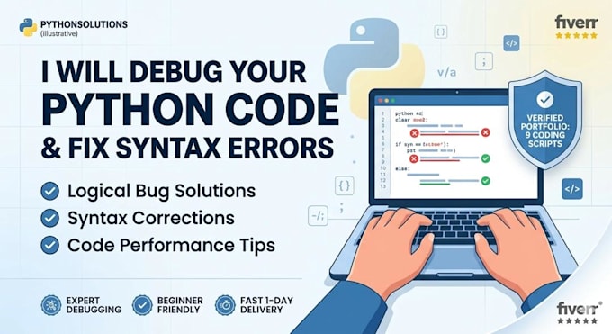 debug your beginner python code and fix syntax errors