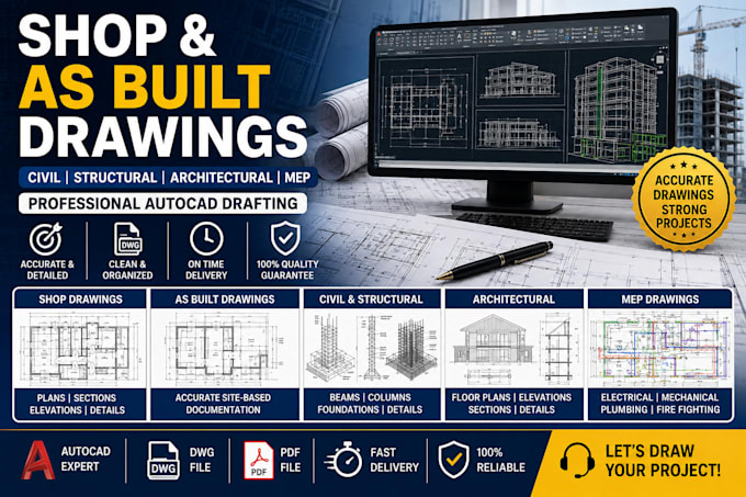 create professional shop and as built drawings