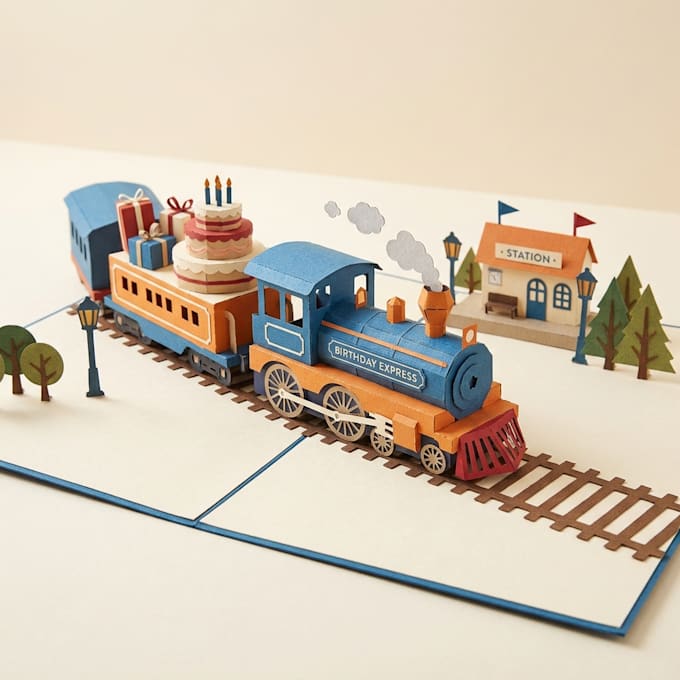 design a unique 3d pop up card concept
