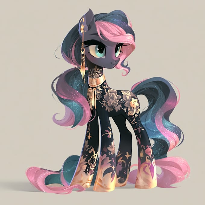 draw a colorful custom pony character for you