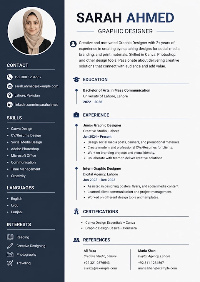 create professional CV and resume writing