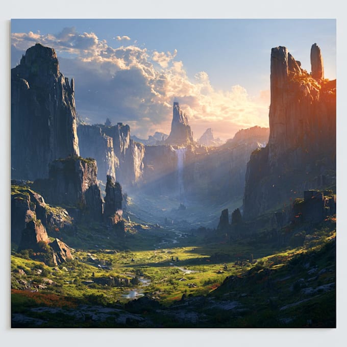 draw create stunning fantasy landscape illustration