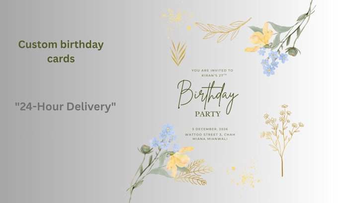 design a unique printable birthday card or invitation card