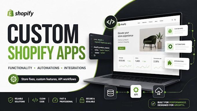 build custom shopify functionality, apps and automations