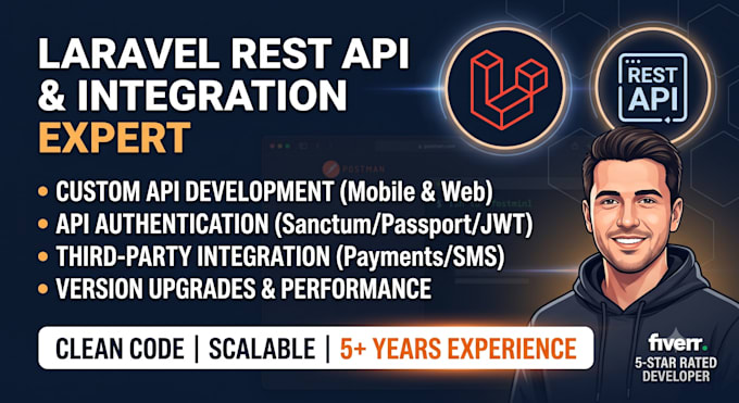 develop custom rest apis and integrate apis in laravel