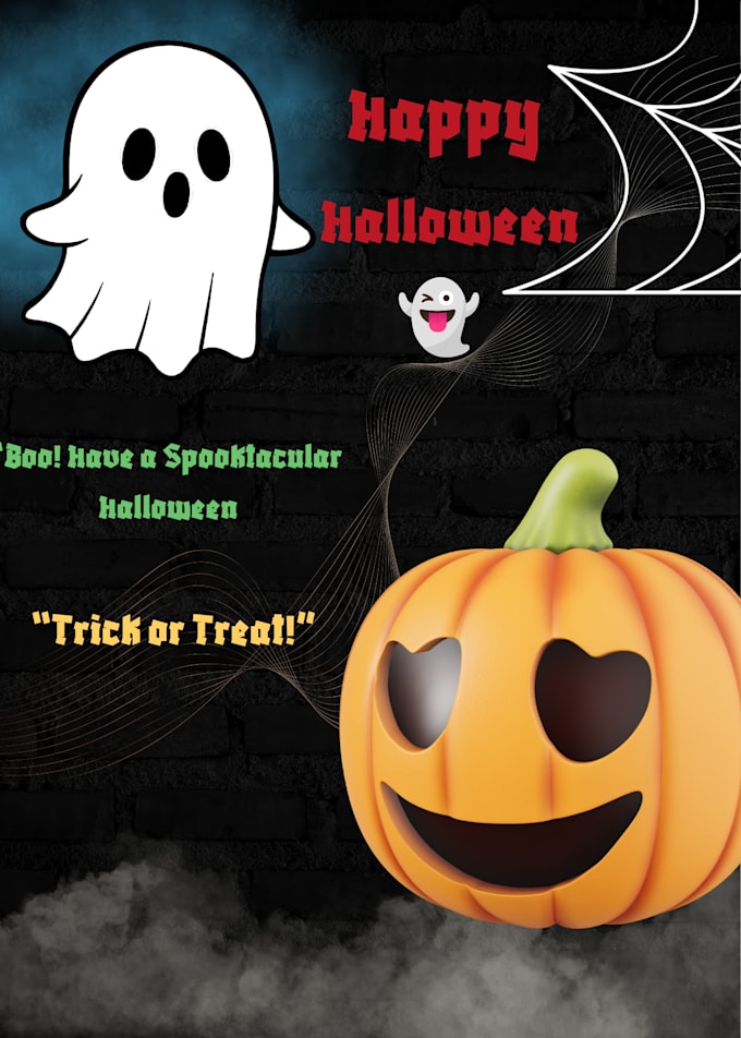 design a creative halloween greeting card