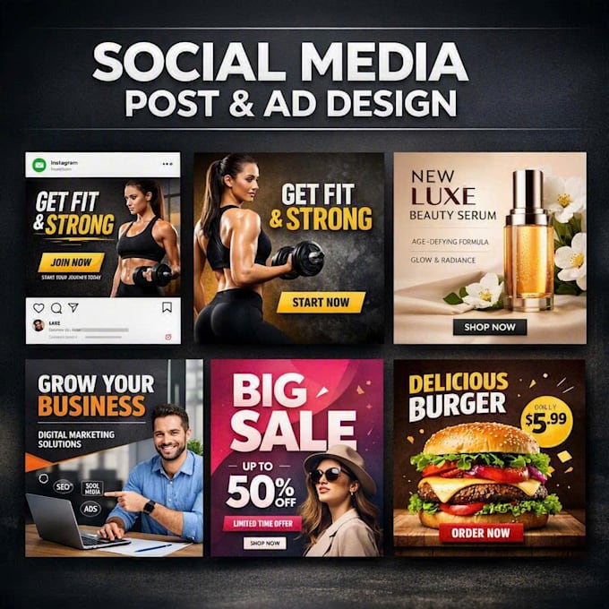 design professional social media posts and advertisements