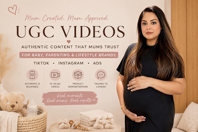create mom and baby ugc content creator video for tiktok, instagram and ads