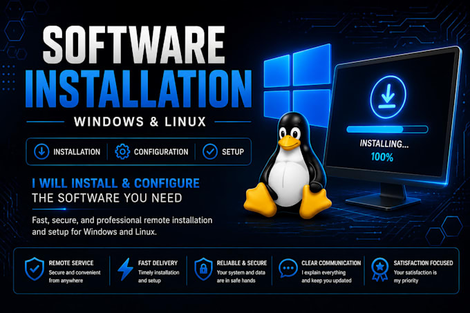 install and configure software on windows and linux