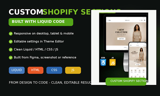 build a custom shopify section with liquid code