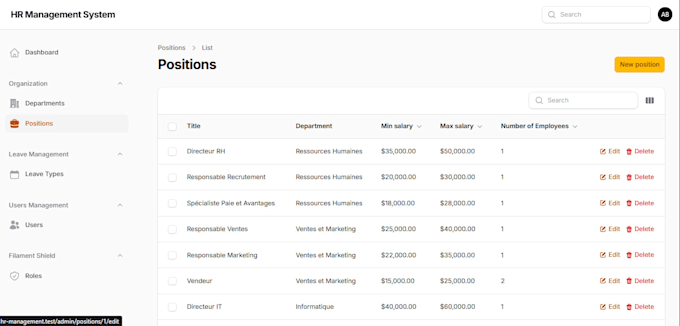 develop a laravel filament admin panel with role based access