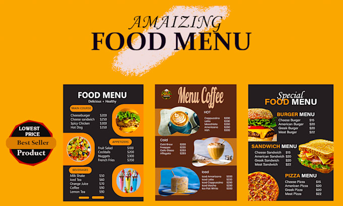 create amaizing bar menu,cafe menu,recipe card design