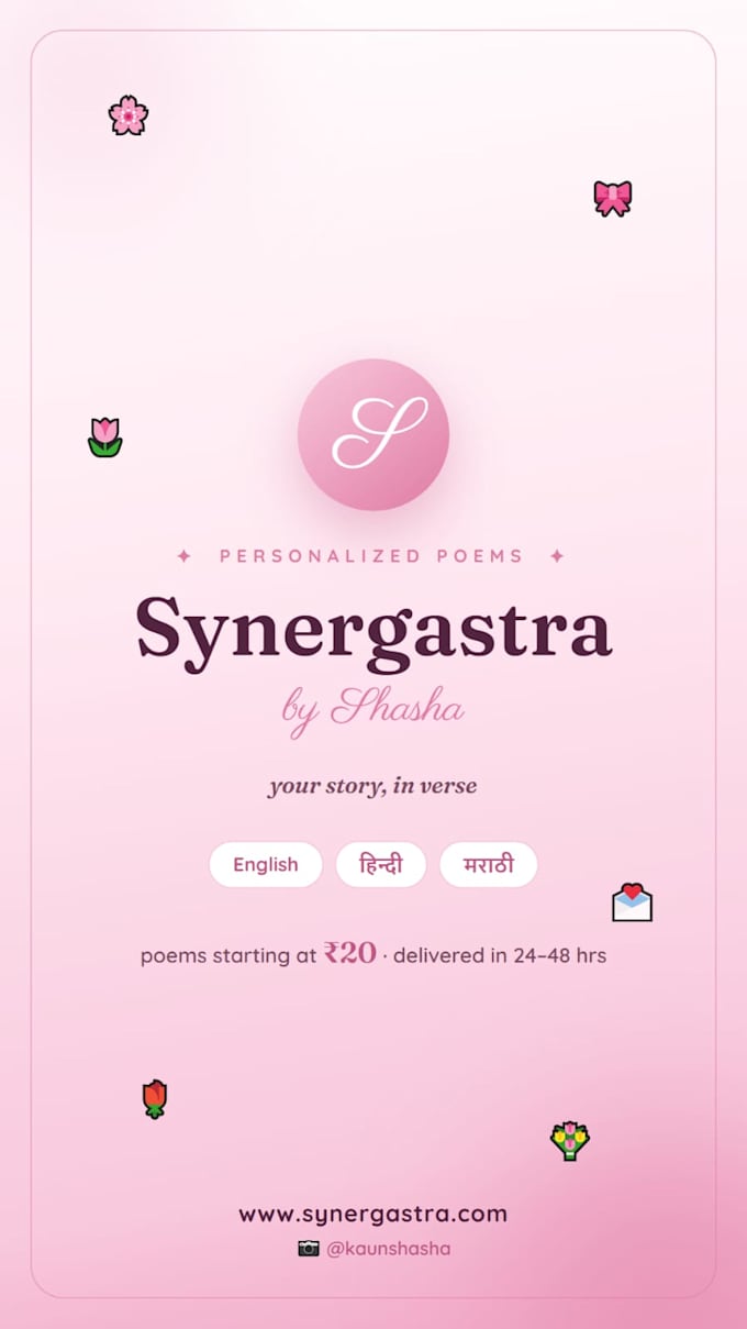 write personalized poetry and letters for my clients