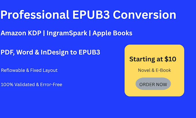 format ebook layout for KDP, ingramspark and epub3 with clickable toc