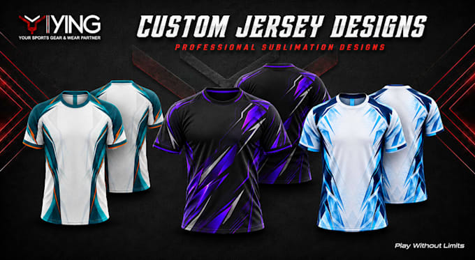 create custom esports jersey graphics and sublimation designs