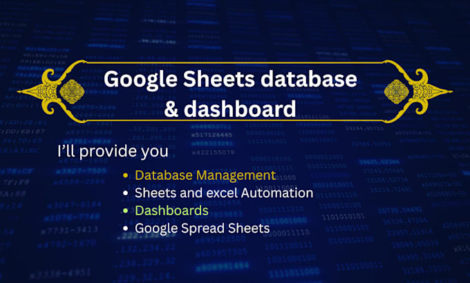 custom google sheets database and dashboard automation
