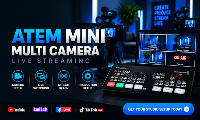 build atem mini setup for professional multi camera live streaming