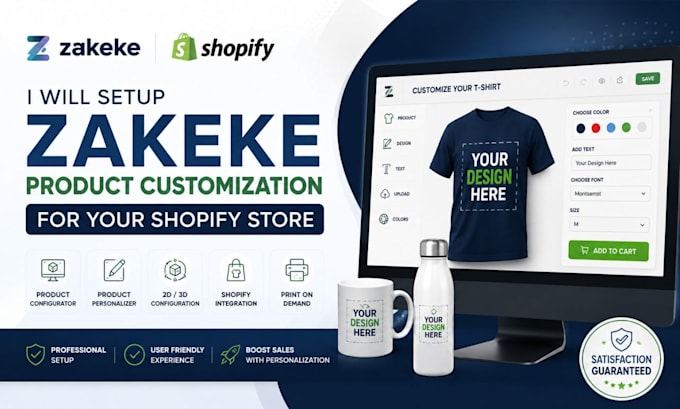 setup zakeke product customization for your shopify store