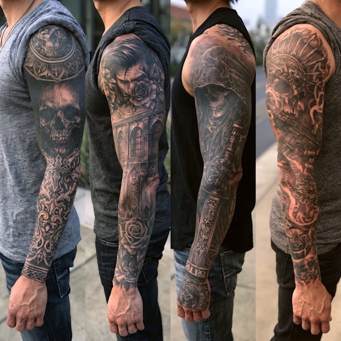 create a beautiful tattoo sleeve art
