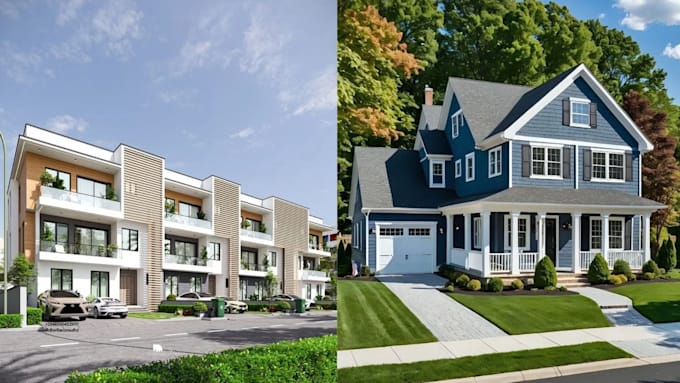 do 3d rendering, exterior and interior design, 3d model architectural rendering