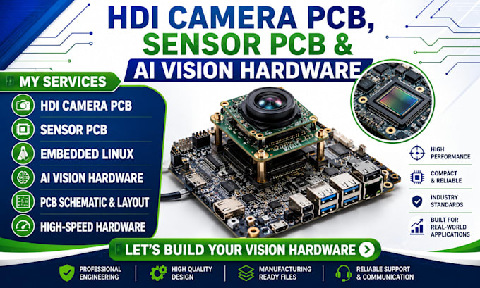do hdi camera pcb, sensor pcb, embedded linux and ai vision hardware design