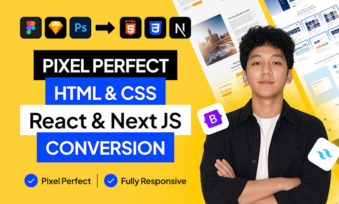 convert figma to html css react and next js
