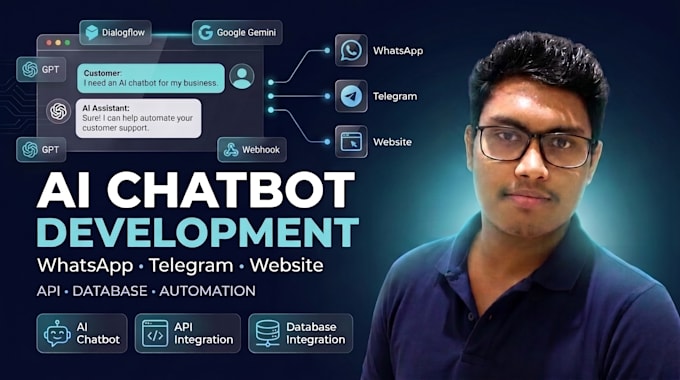 build ai chatbots for websites ,telegram and whatsapp