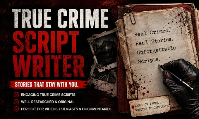 write true crime documentary scripts youtube video scriptwriting podcast script
