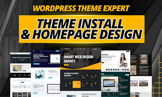 install hello theme, import demo and design homepage