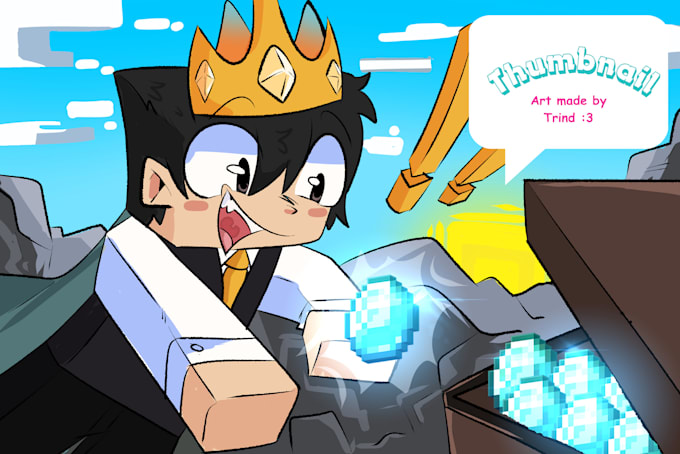 draw a custom youtube gaming thumbnail minecraft roblox