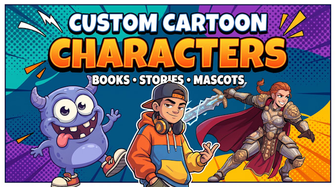 draw a custom cartoon character or mascot illustration