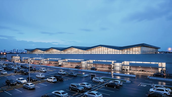 3d terminal design, airport layout, airport runway