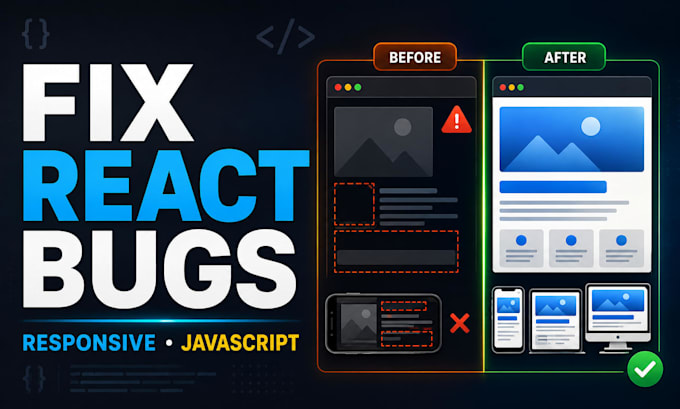 fix react bugs and responsive website issues