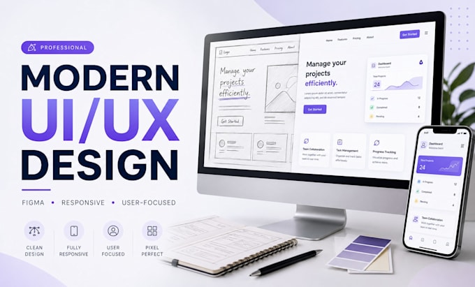 design a modern UI UX website in figma