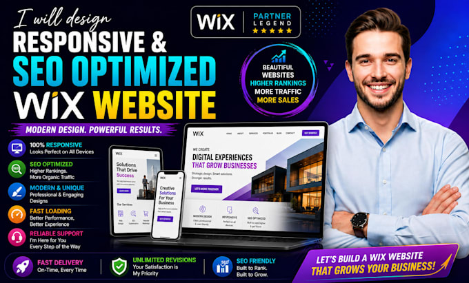 design responsive and SEO optimized wix website