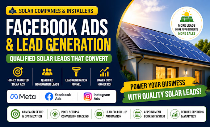 do solar leads generation facebook ads, generate hot solar leads via meta ads