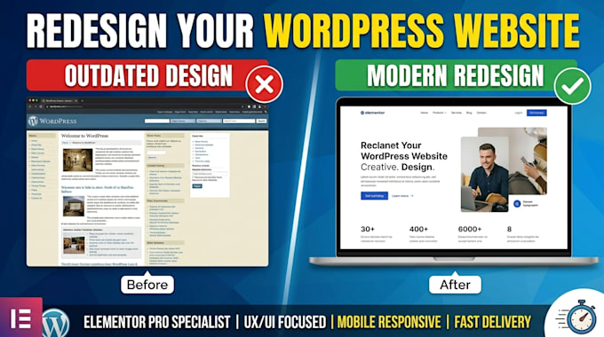 redesign the elementor wordpress website into a modern, high conversion layout