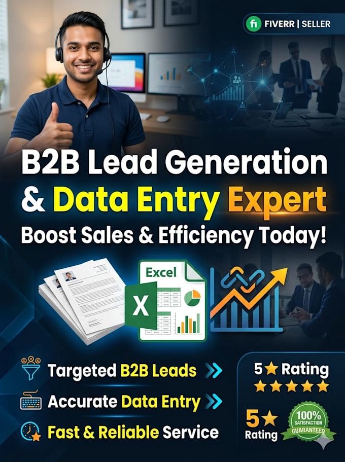 do linkedin lead generation,b2b data entry,and web research