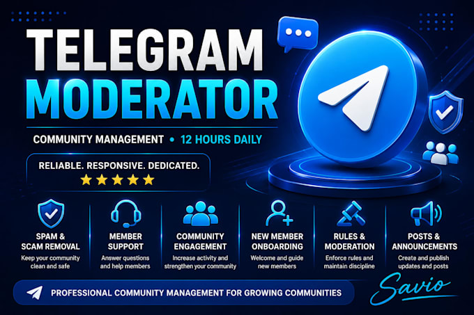 be your telegram moderator and community manager