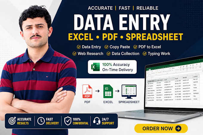 accurate excel data entry from pdf to spreadsheet