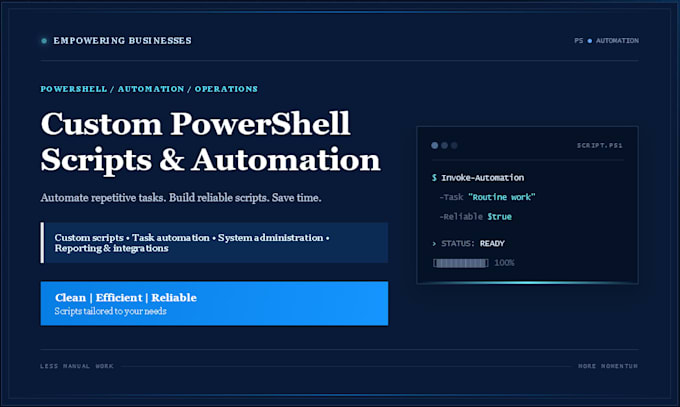 write custom powershell scripts to automate tasks