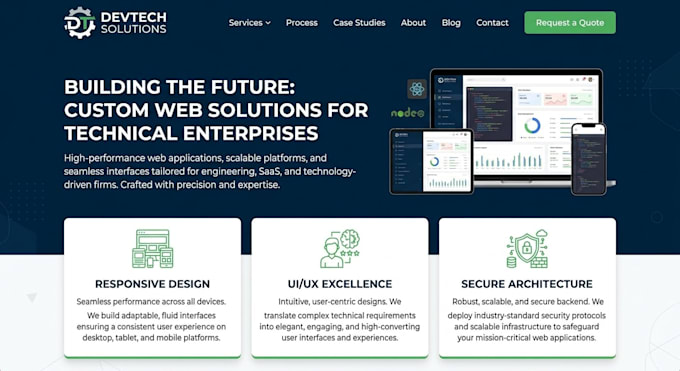 design an expert website for engineering business