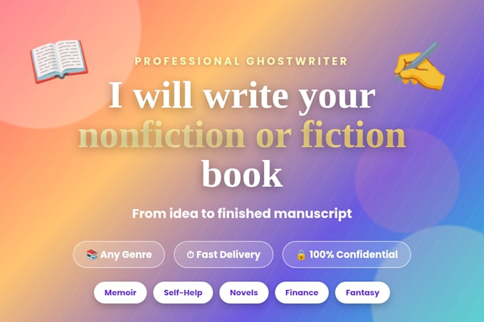 ghostwrite your nonfiction or fiction book