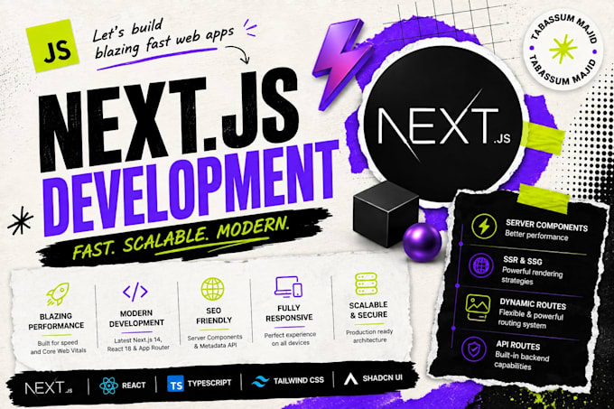 develop a modern, fast, and responsive website using react, nextjs