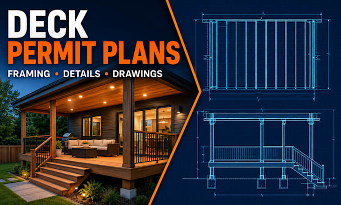 create deck plans framing plans details and permit drawings