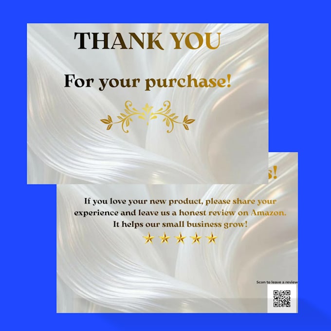 design professional amazon thank you card and package insert