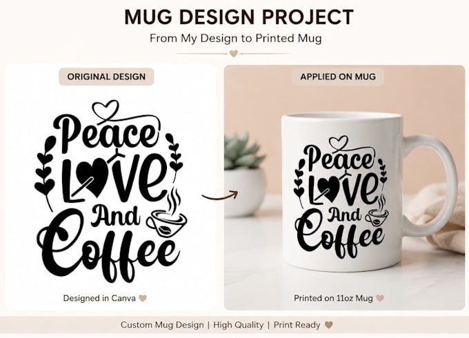 create a custom minimalist typography mug design