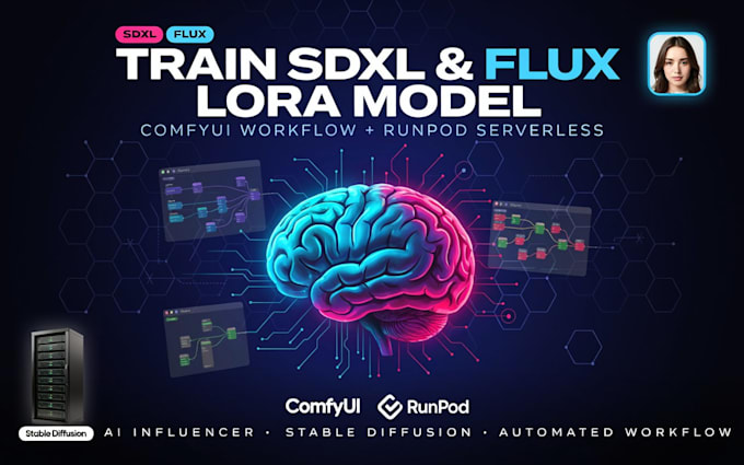 train sdxl flux lora model with comfyui workflow setup on runpod serverless flux