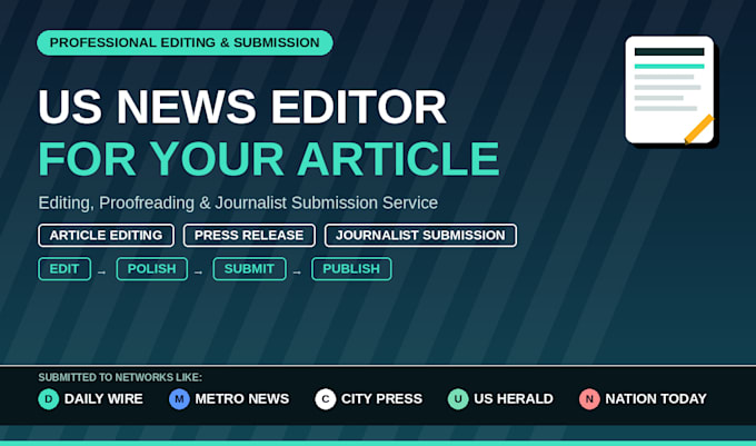do US news editor for article press release journalist submission