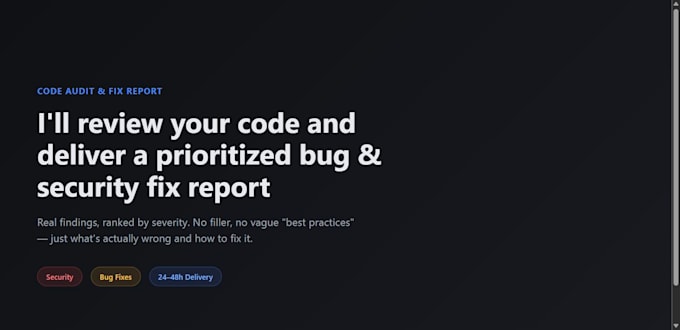 review your code and deliver a prioritized bug and security fix report